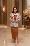 Linen Embroidered Coat with dress Set
