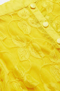 Yellow Self Design Top with Skirt