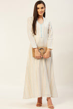 White Striped A-line kurti