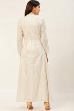 White Striped A-line kurti