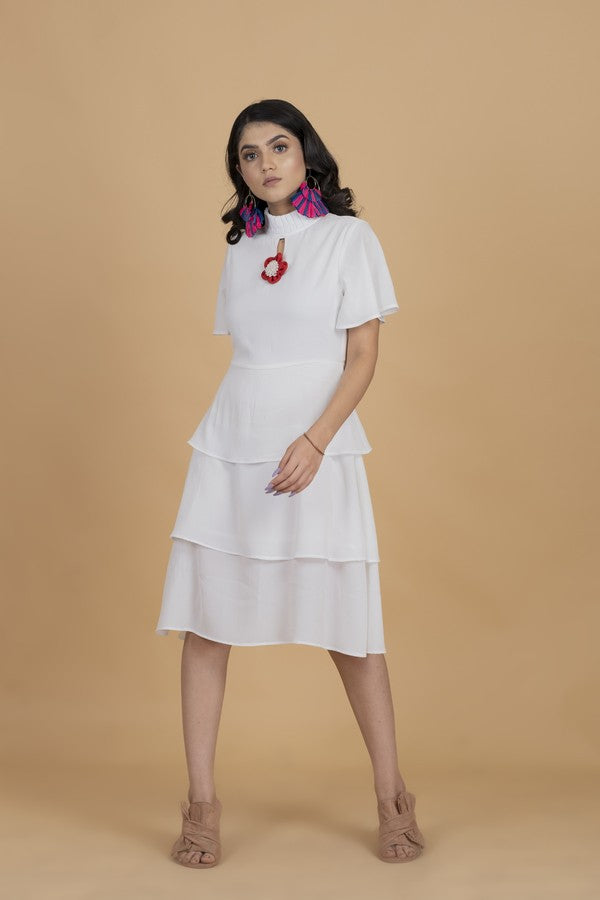 White layered dress