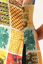 Ethnic Motifs Printed High Slit Kurta Pallazo