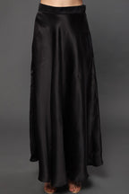 Black organza top with satin skirt
