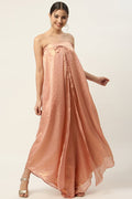 Rose Gold Flowy Off Shoulder Jumpsuit