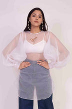 Organza Top with Sequins Bustier