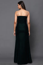 Green slit dress