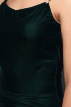 Green slit dress