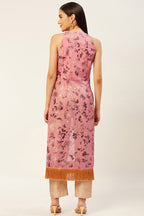 Golden flower printed kurta with pants