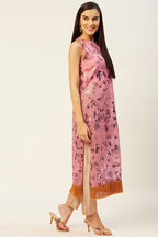 Golden flower printed kurta with pants