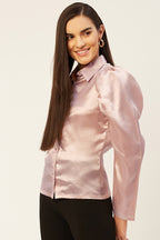 Peach Satin Shirt