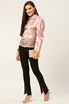 Peach Satin Shirt