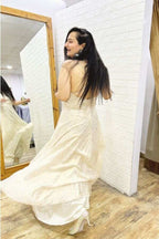 Champagne Backless Maxi Dress