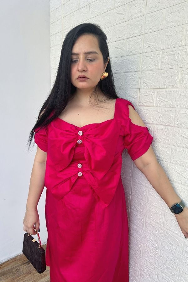 Candy pink bow dress