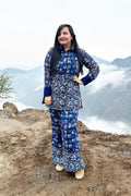 Blue Check and Floral Co-ord Set