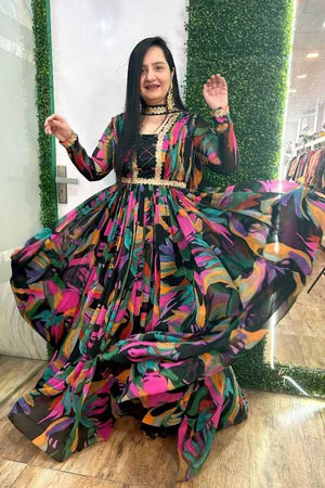 Black rainbow anarkali
