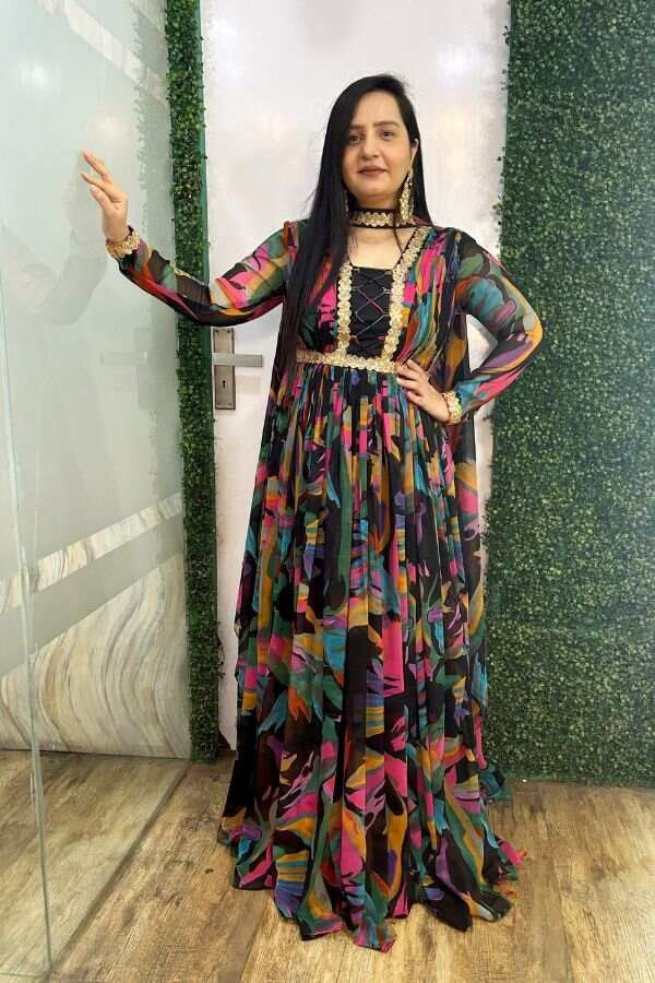 Black rainbow anarkali