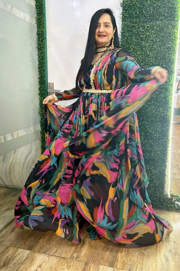 Black rainbow anarkali