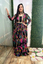 Black rainbow anarkali