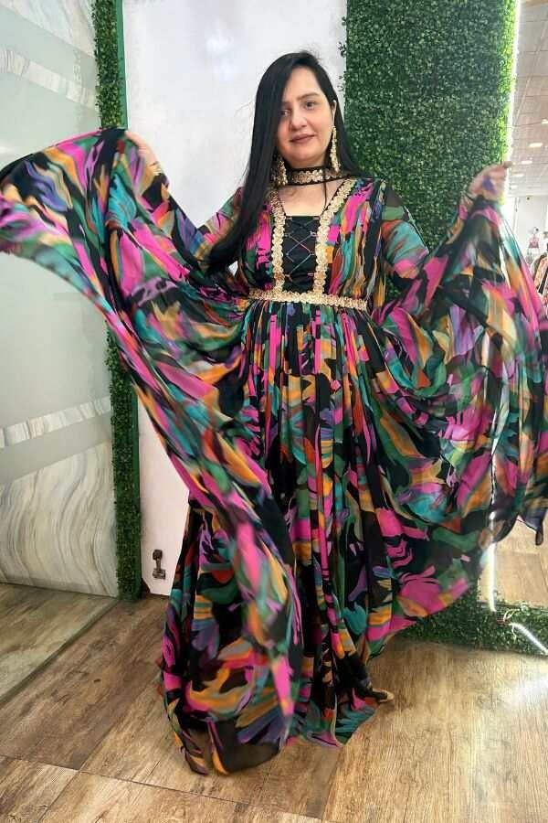 Black rainbow anarkali