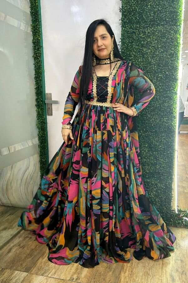 Black rainbow anarkali