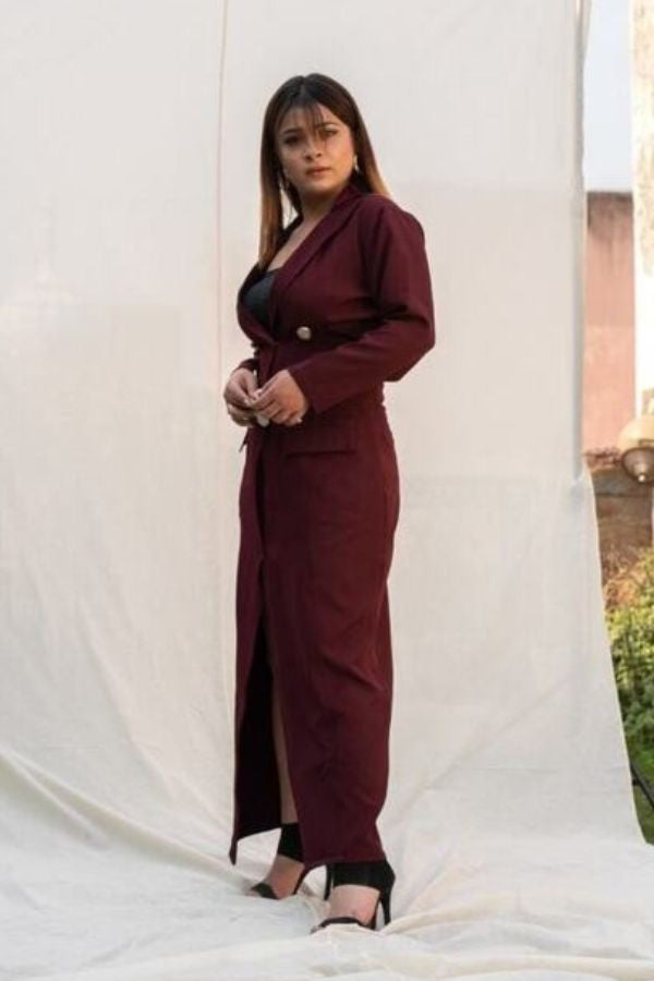 wine coat dress