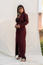 wine coat dress