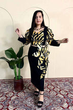 Tiger printed floral dress