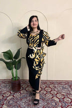 Tiger printed floral dress