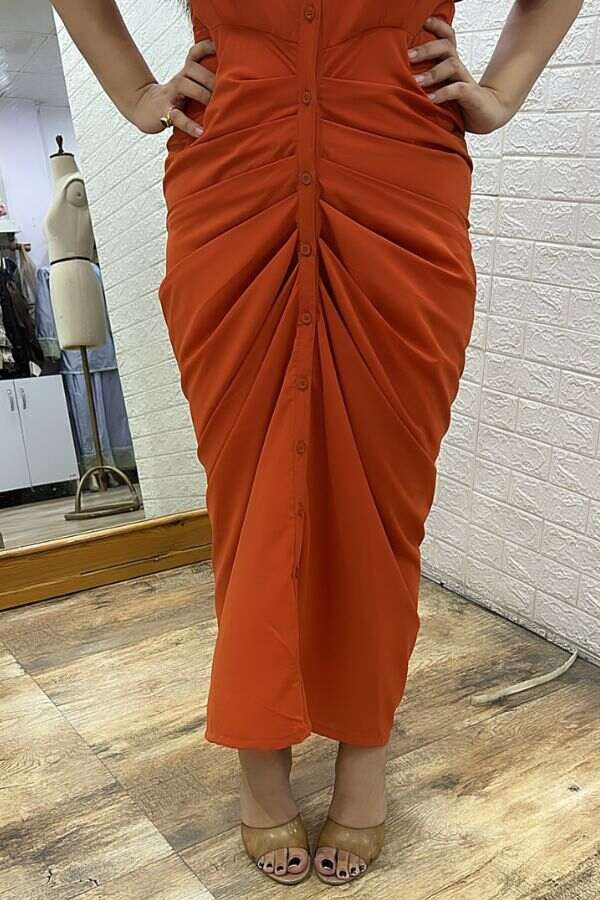 Draped shirt dress