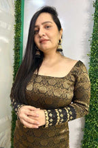 Black brocade dress