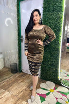 Black brocade dress