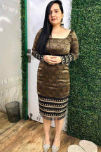 Black brocade dress