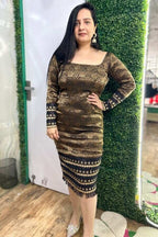 Black brocade dress