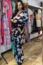 Abstract summer co-ord with dupatta