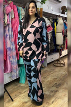 Abstract summer co-ord with dupatta