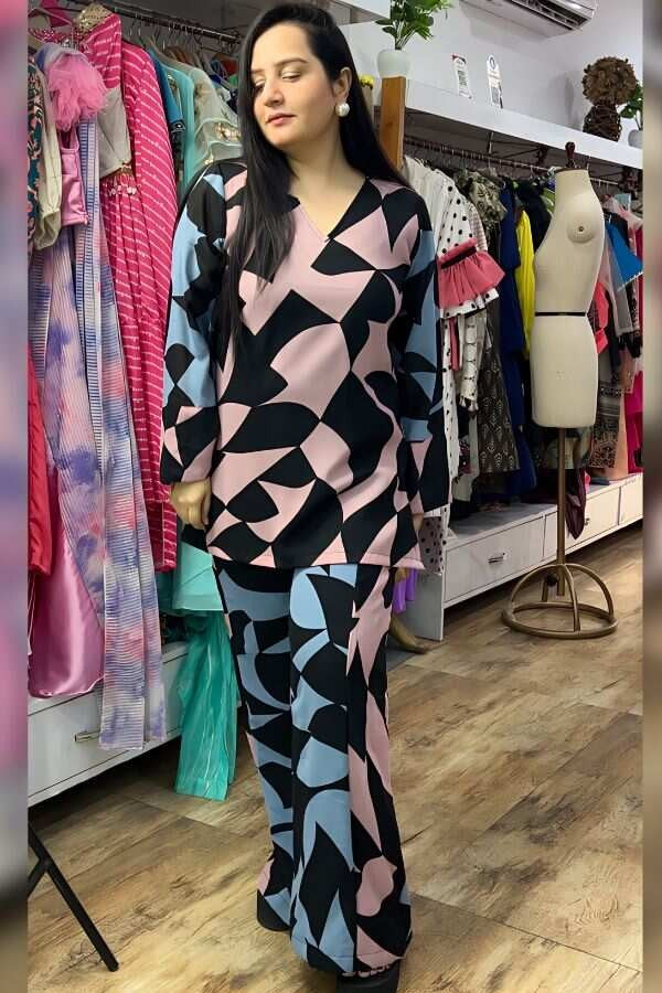Abstract summer co-ord with dupatta