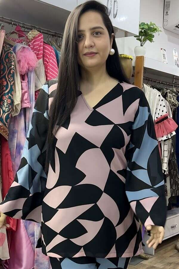 Abstract summer co-ord with dupatta