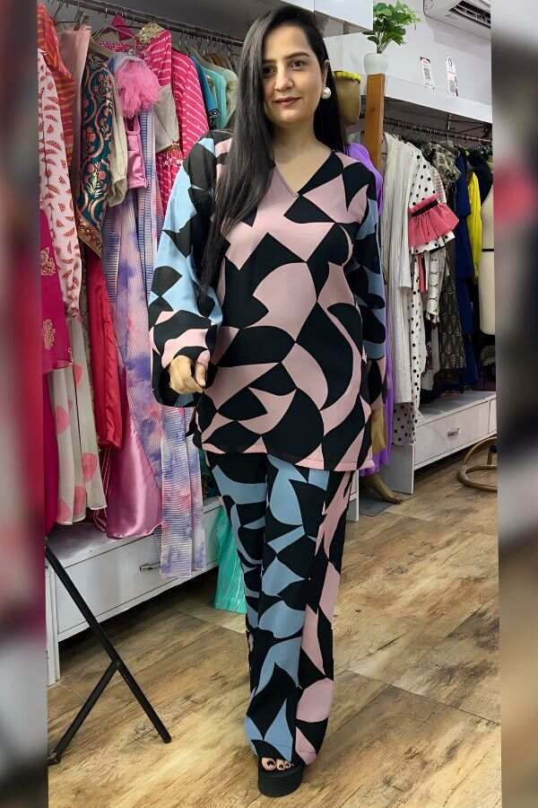 Abstract summer co-ord with dupatta