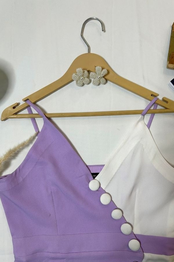 Lavender button bloom dress