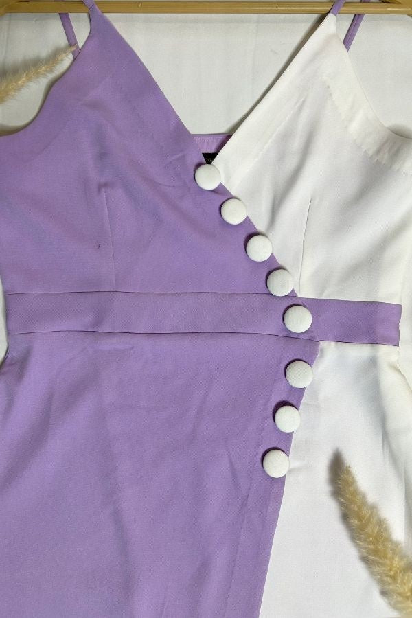 Lavender button bloom dress