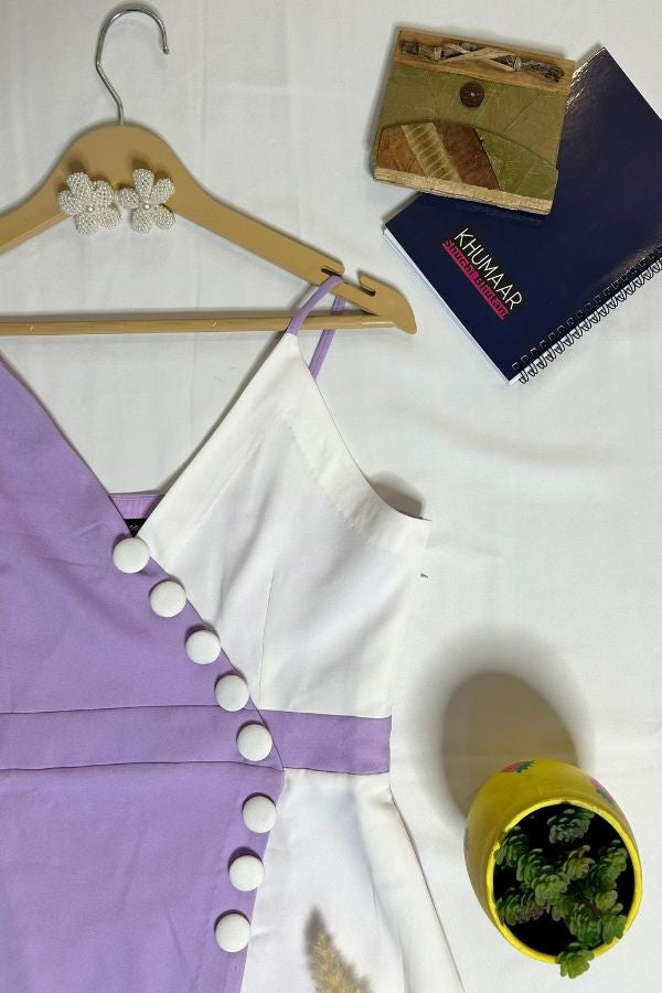 Lavender button bloom dress