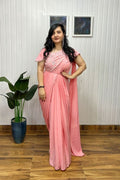 Blooming blush saree dress