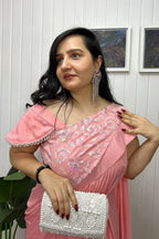 Blooming blush saree dress