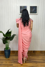 Blooming blush saree dress