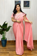 Blooming blush saree dress