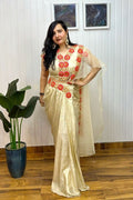 Golden blossom saree dress