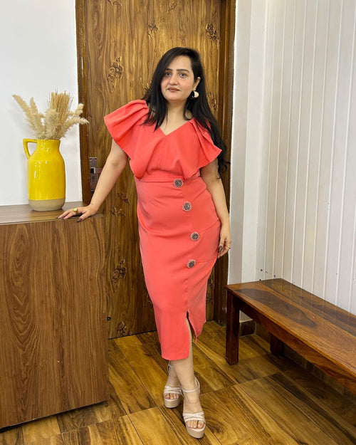 Coral whisper dress