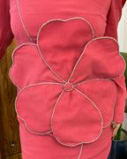 Rose petal statement dress