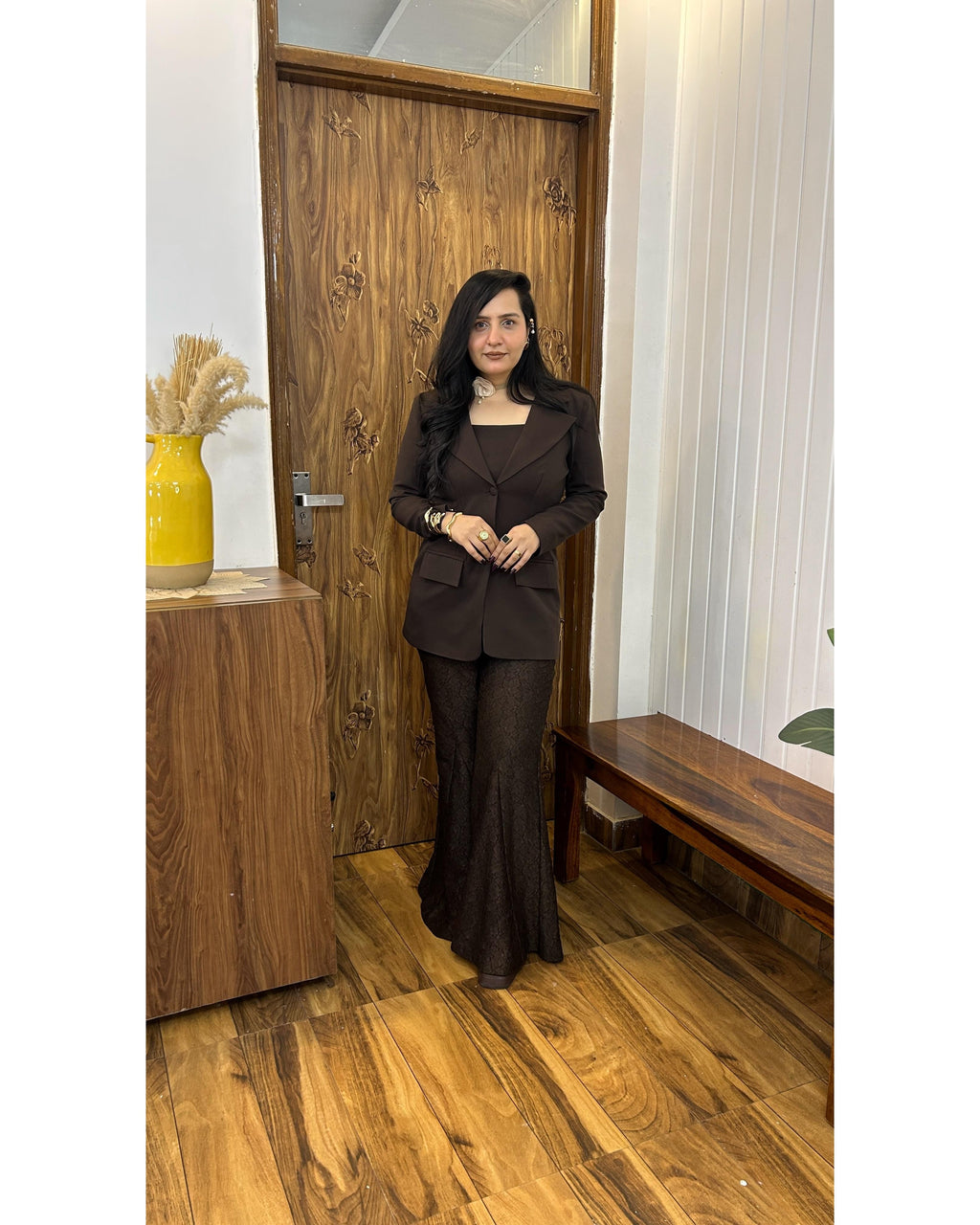 Cocoa luxe power suit