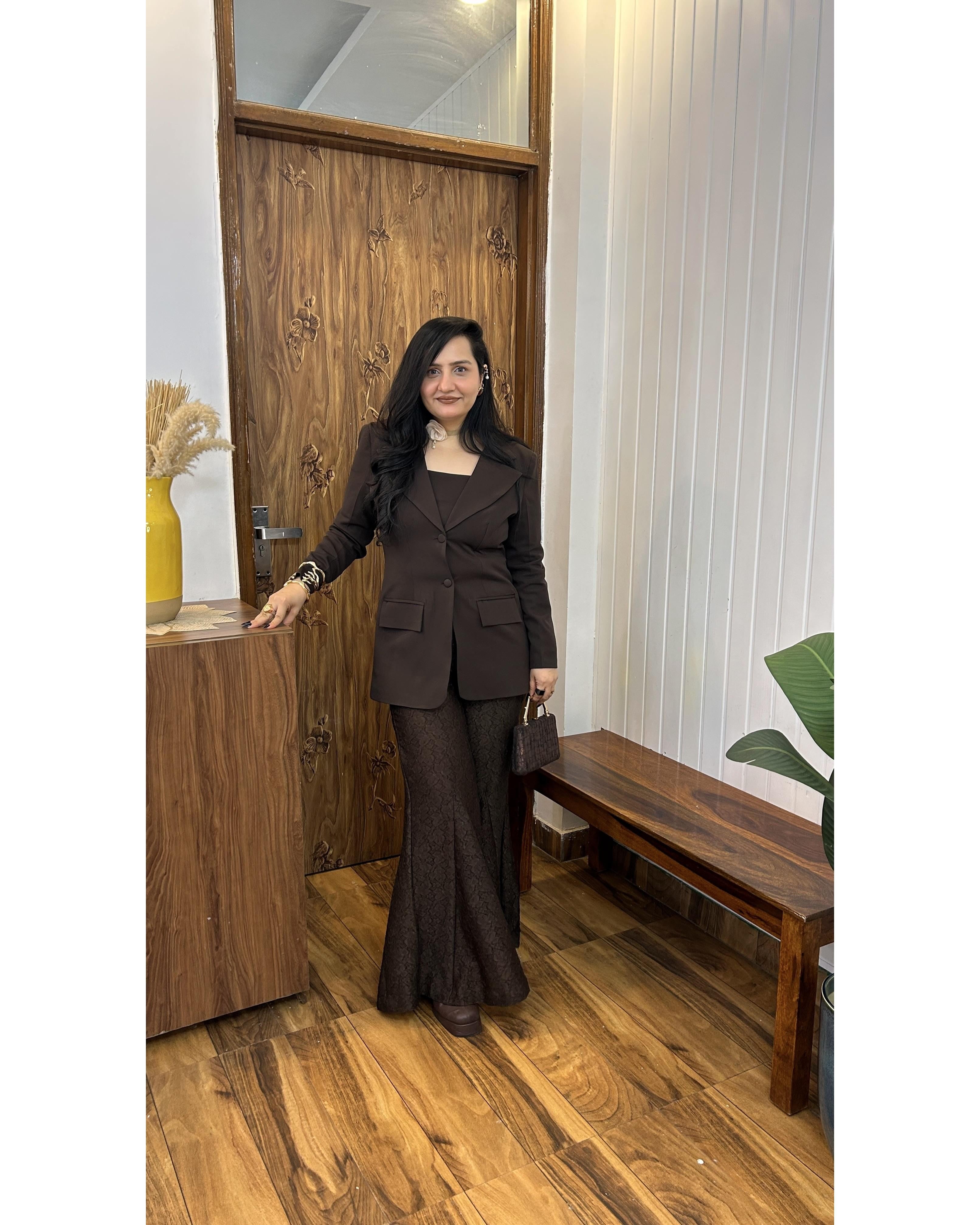Cocoa luxe power suit